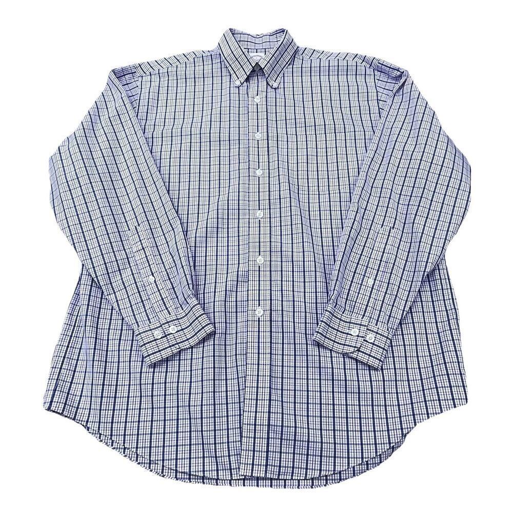 Brooks Brothers The Original Polo Shirt Non Iron Purple Pink Plaid Size Large - Picture 4 of 13